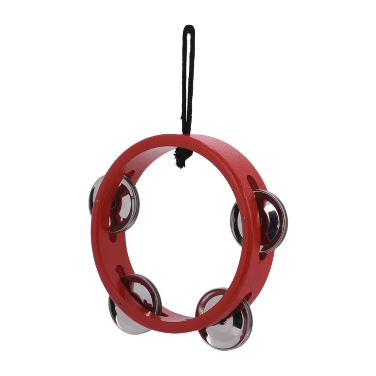 Broadway Gifts 4.7" Red Wood and Brass Tambourine Ornament Decoration