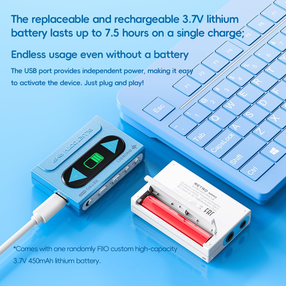 FiiO/Snowsky Retro Nano Bluetooth USB DAC AMP with LDAC, aptX Adaptive, aptX LL (3.5mm Unbalanced & 4.4mm Balanced Output)