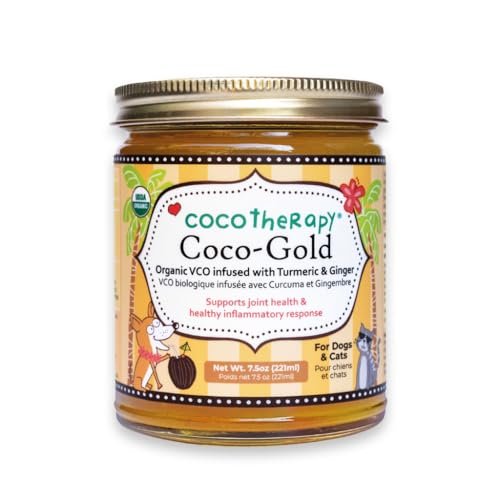 CocoTherapy Coco-Gold Organic Virgin Coconut Oil infused with Turmeric & Ginger, 7.5oz.