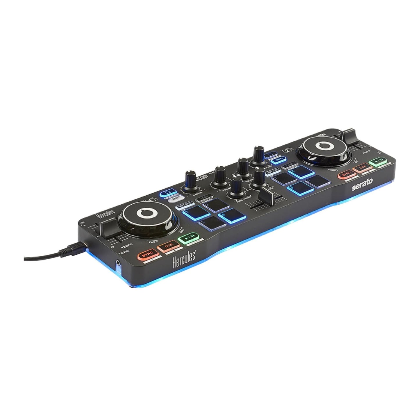 Hercules DJ Starter Kit | Starlight USB DJ Controller with Serato DJ Lite Software, 15-Watt Monitor Speakers, and Sound-Isolating Headphones