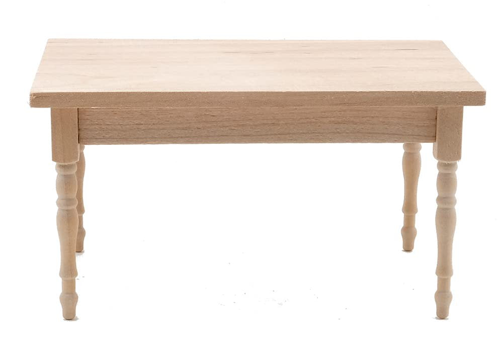 Dollhouse Miniature Rectangular Kitchen Table (Unfinished)