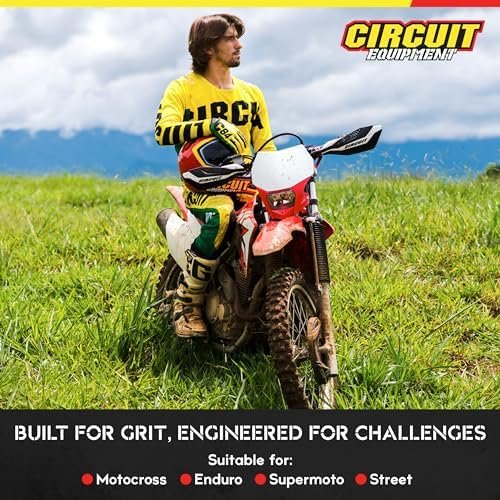 CIRCUIT EQUIPMENT - Universal Motorcycle Handguards - Italian Design, Durable, Weather-Resistant Nylon Brackets and Sleek Finish - Enhanced Control and Protection - Carbon Texture