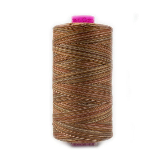 WonderFil Specialty Threads Tutti, Clay, 50wt double gassed Egyptian cotton, in variegated colors