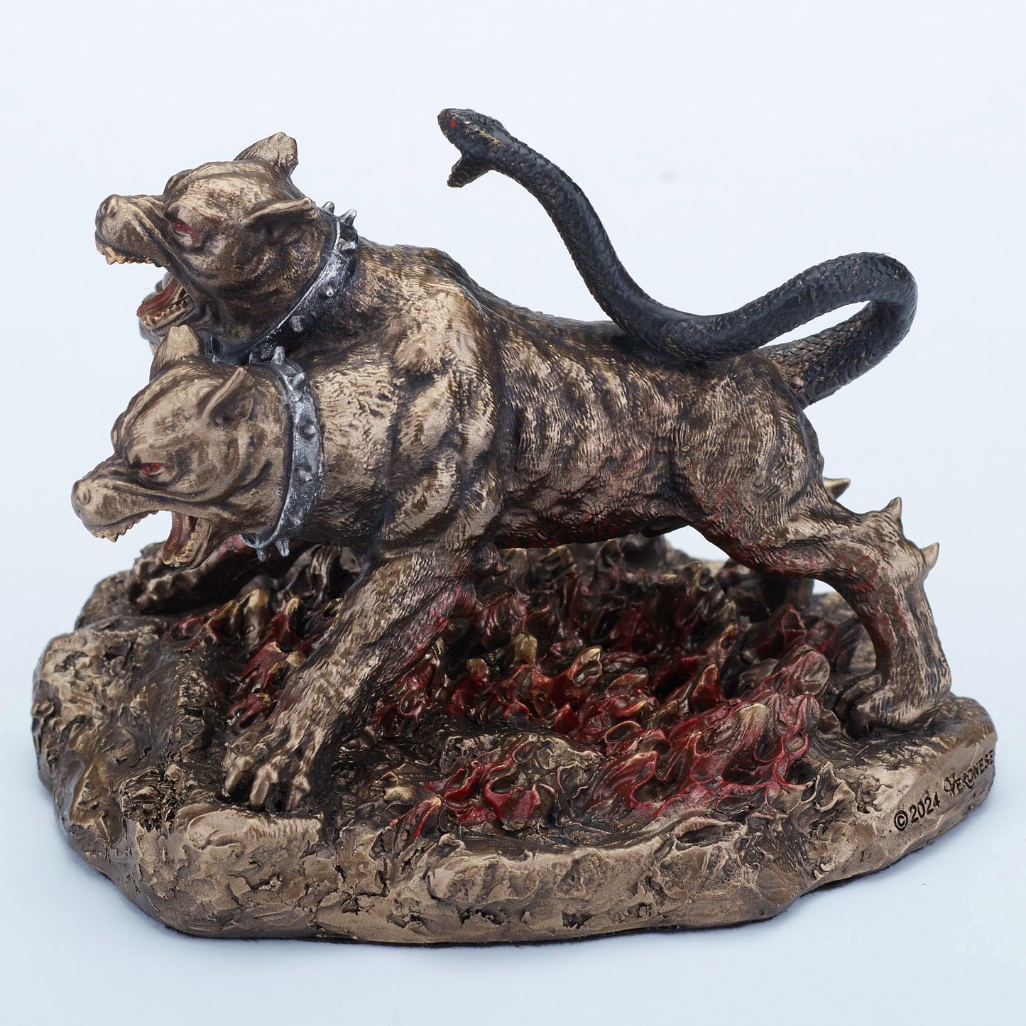 Veronese Design 3 1/2 Inch Cerberus The Three Headed Hound of Hades Hand Painted Resin Figurine