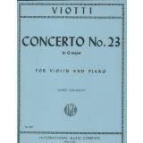 Viotti Giovanni Concerto No. 23 in G Major. For Violin and Piano. by Gingold. International Music