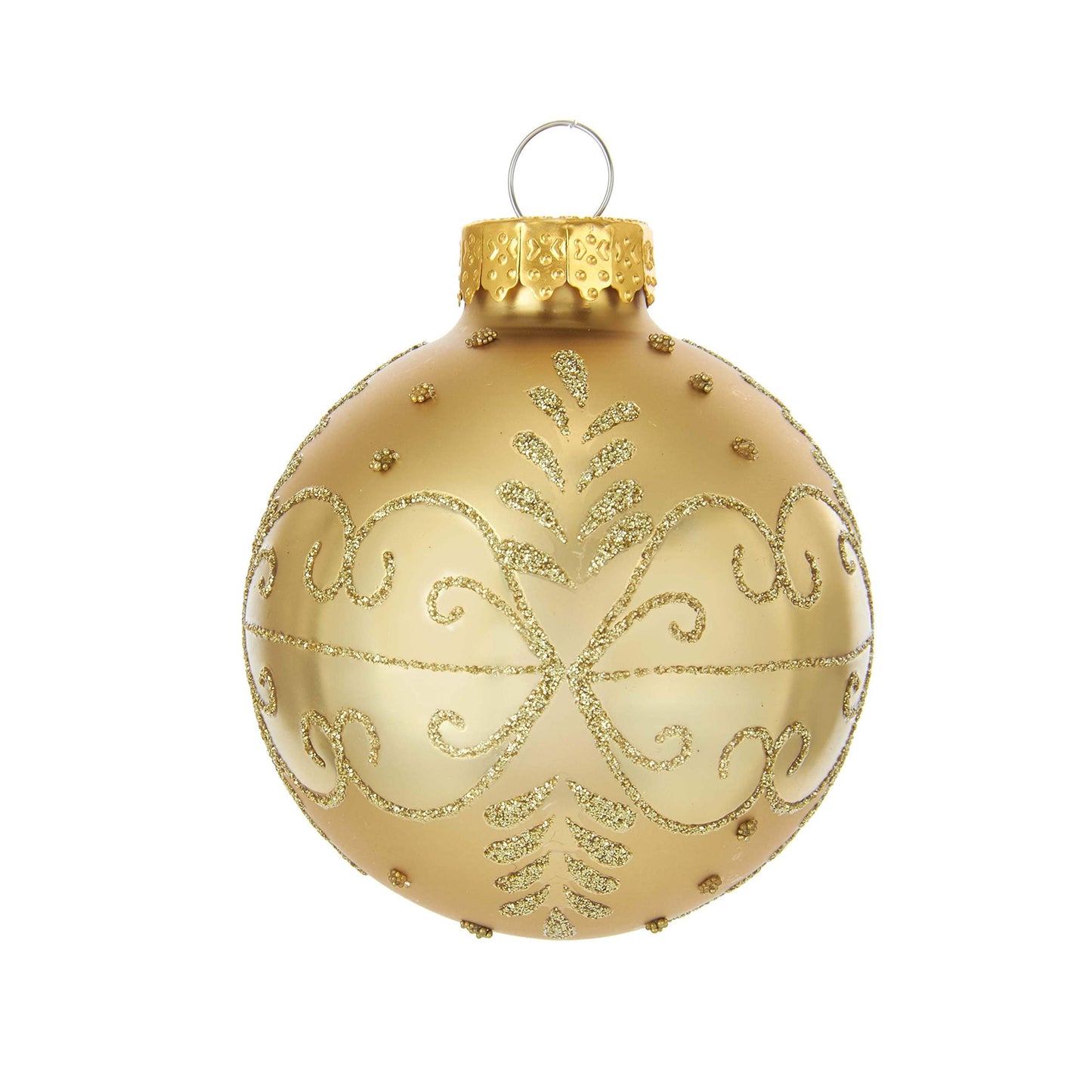 Kurt S. Adler Kurt Adler 60mm Gold Glass Ball Set of 12 Ornament Set, 12 Piece,Christmas