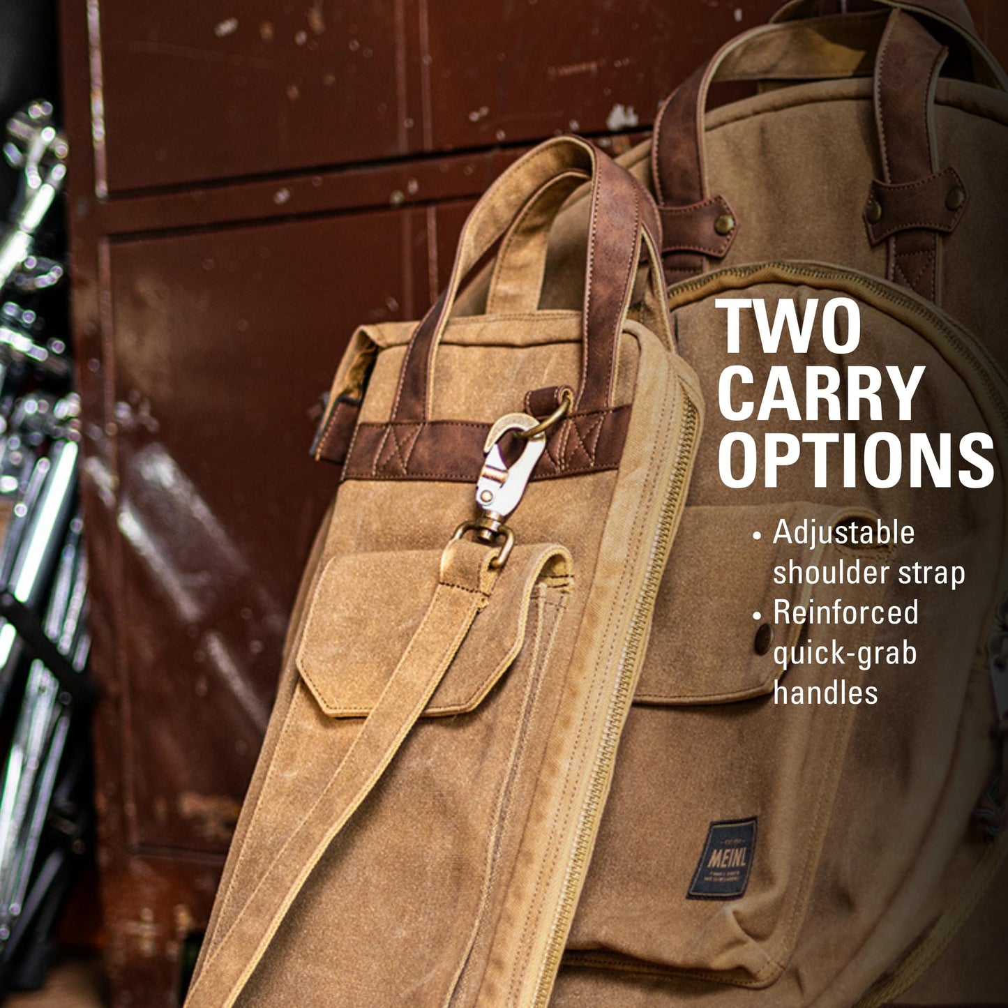 22" Cymbal Bag — Waxed Canvas Collection — Adjustable Backpack Straps, Heavy-Duty Fabric and Carrying Grip, 2-YEAR WARRANTY