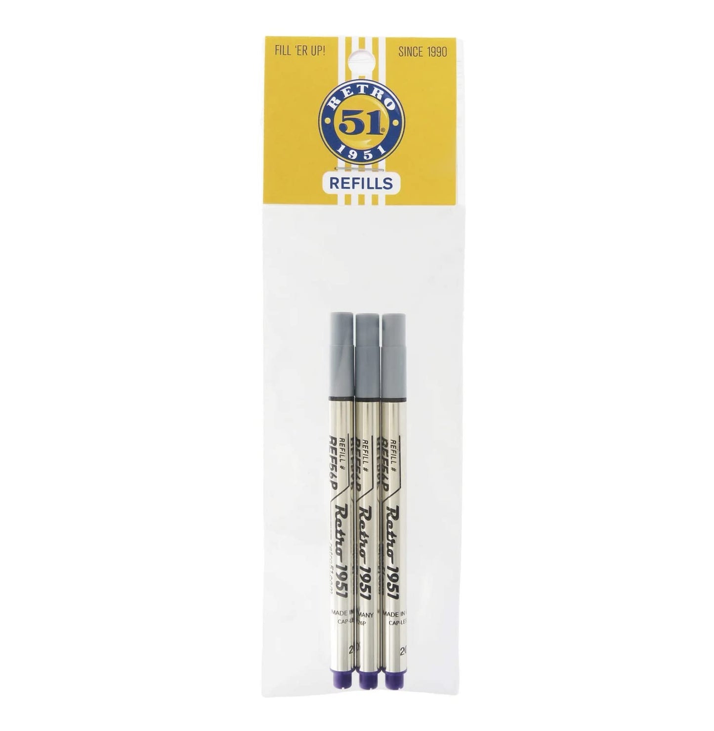 Retro 51 Fountain Pen Refills, Purple, 3-Pack (REF56P-B)