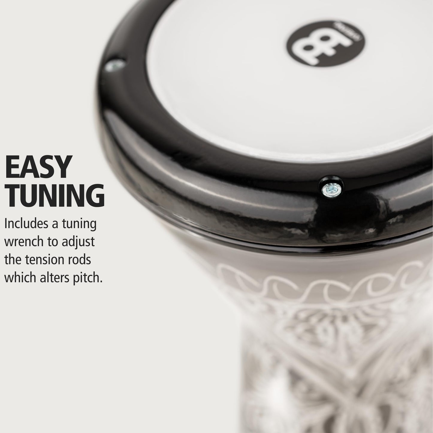 Meinl Percussion Aluminum Painted Doumbek Egyptian Goblet Drum, Hand Engraved — Made in Turkey — Synthetic Head, 2-Year Warranty (HE-3039)