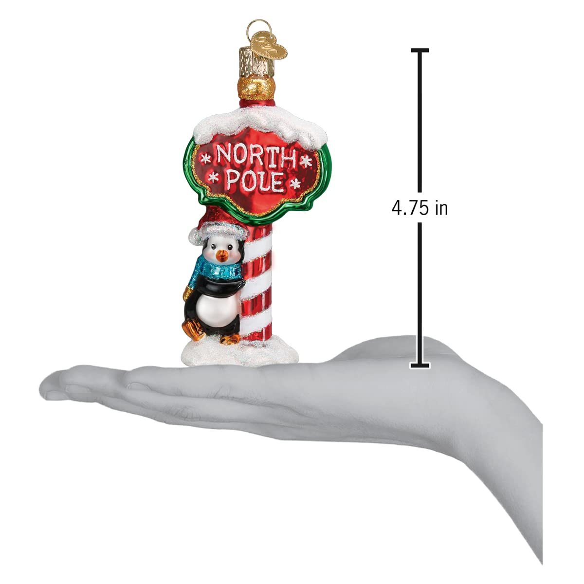 Old World Christmas North Pole Glass Blown Ornament for Christmas Tree