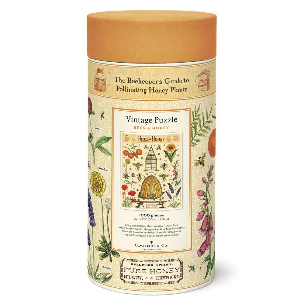 Cavallini Papers & Co. Bees & Honey 1,000 Piece Puzzle, Multi