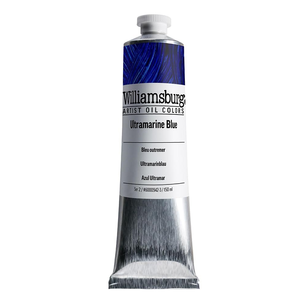 Williamsburg Artist Oil Colors by GOLDEN, Ultramarine Blue, 150 ml tube, Professional Oil Paint, Semi-Transparent