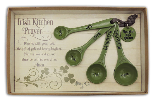 Abbey & CA Gift Green Irish Kitchen Measure Spoon Set Of 4