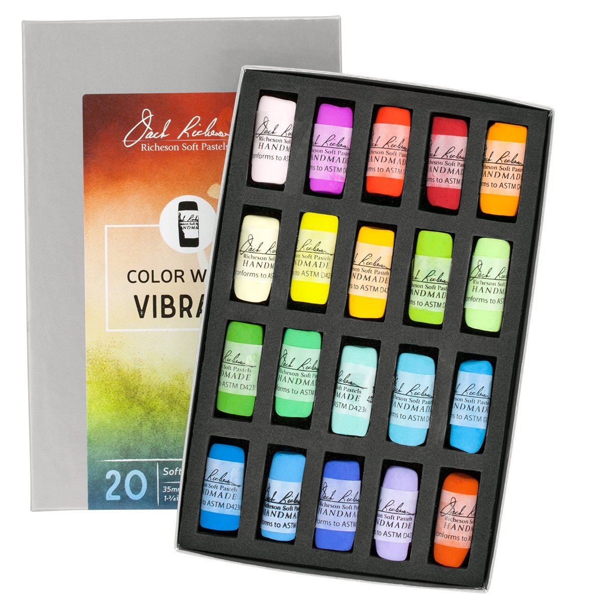 Jack Richeson 422950 Hand Rolled Soft Color Wheel Pastels (20 Piece)