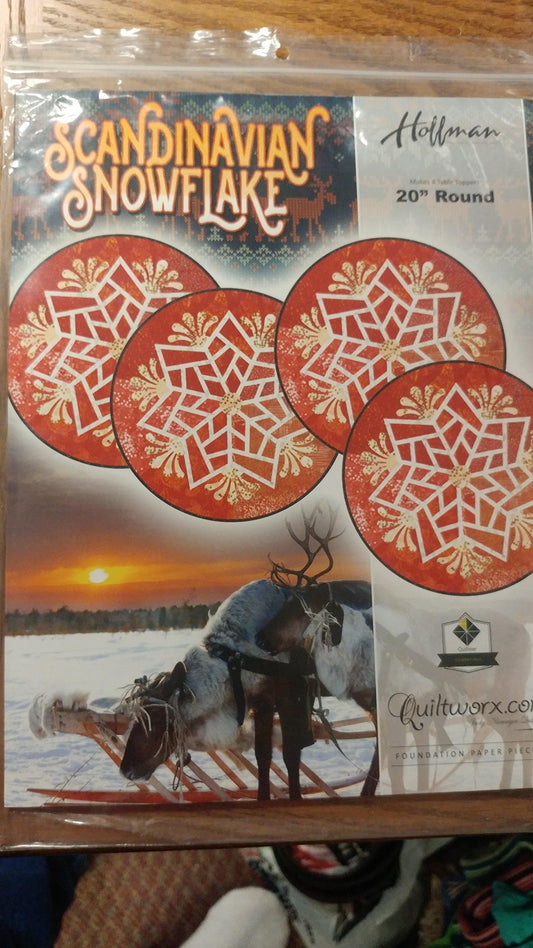 Pattern~Scandinavian Snowflake 20'' Round 4 Table Toppers~Applique Judy Niemeyer