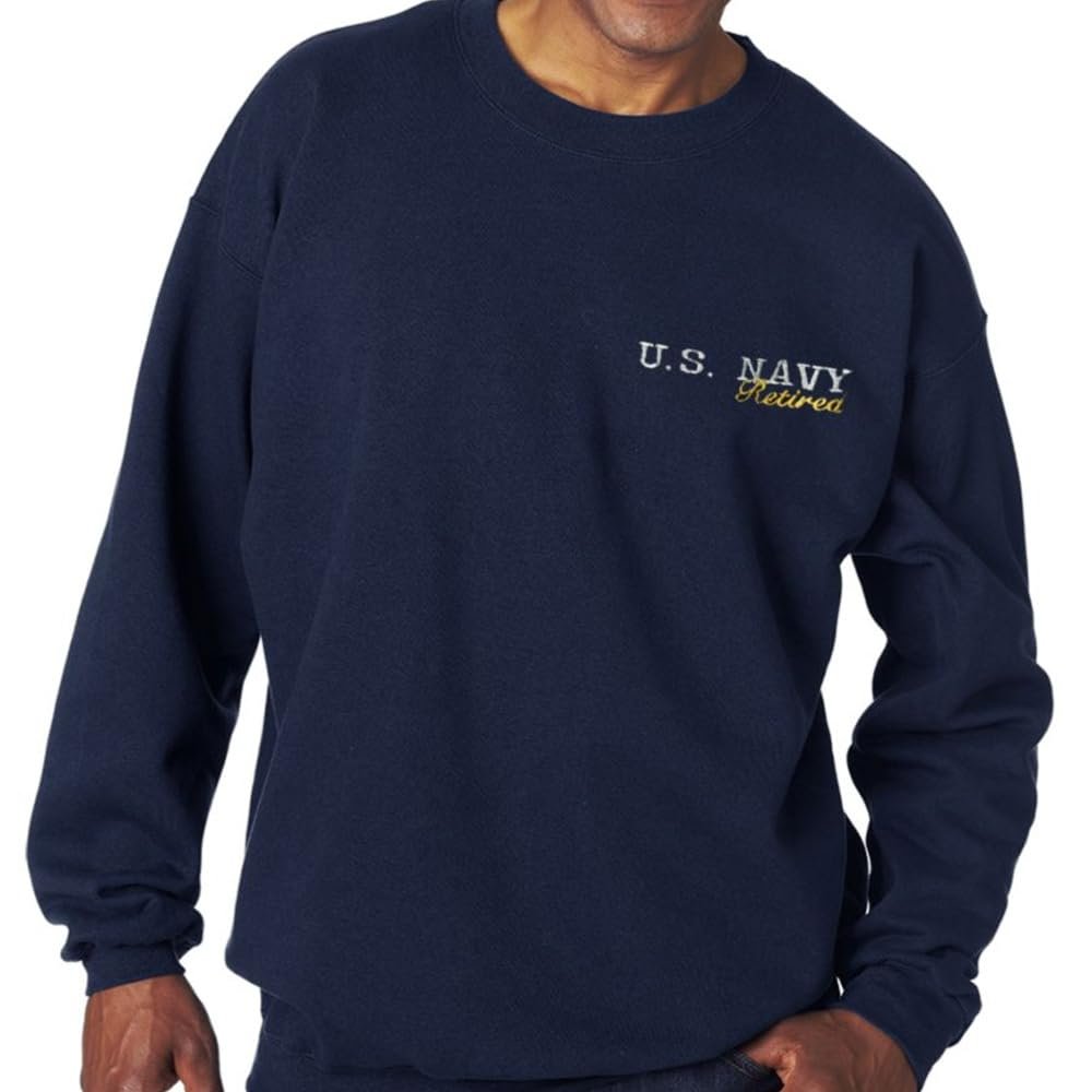 Honor Country US Navy USN Retired Crewneck Fleece Sweatshirt
