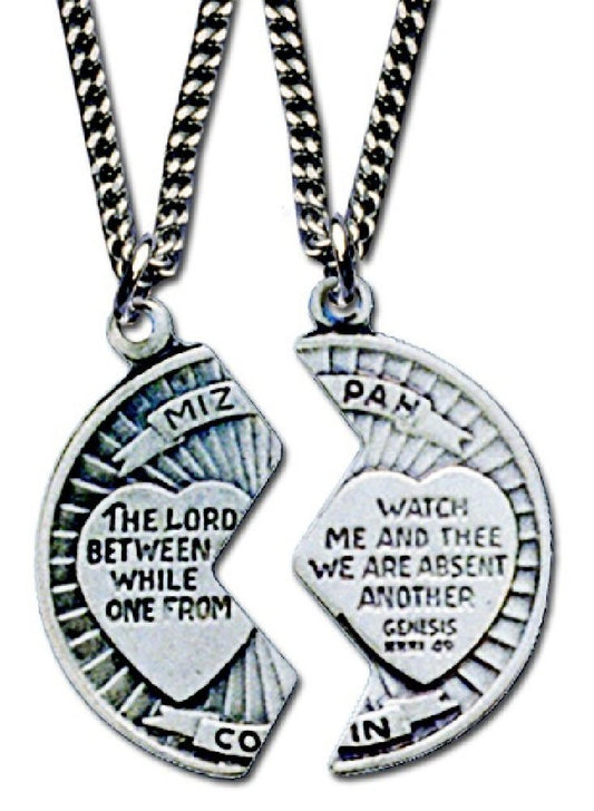 H J Sherman Mizpah Necklace Set Sweetheart Gift Lord Watch Between Me and Thee Mizpah W Gift Box
