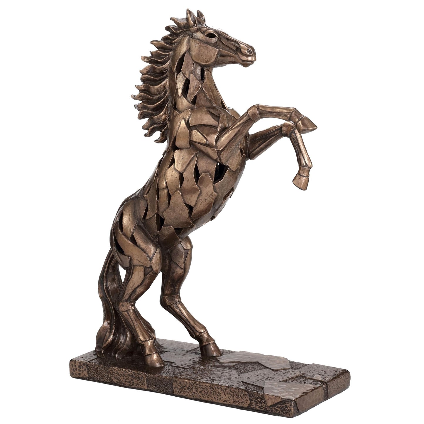 Veronese Design 11 1/4 Rearing Horse Illumination Resin Sculpture Cold Cast Bronze Finish