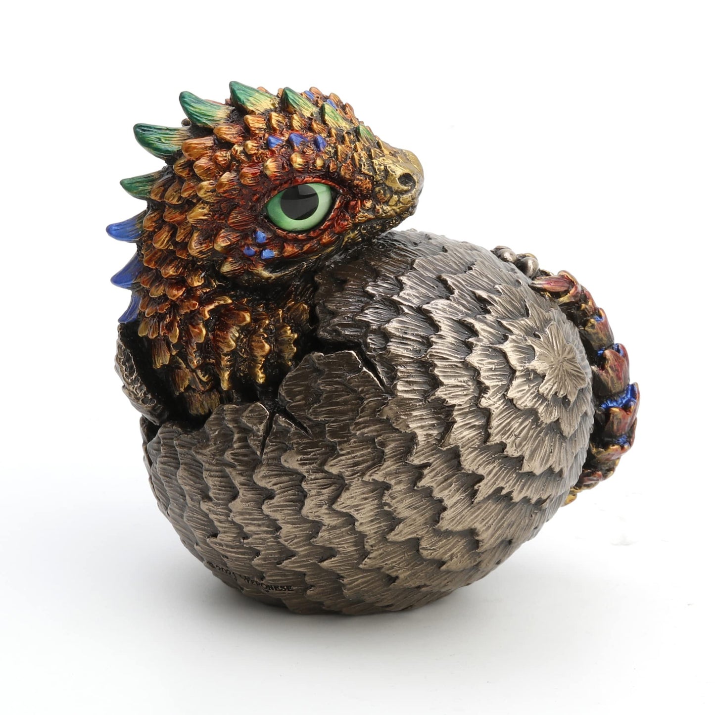 Veronese Design Scaly Baby Dragon Hatchling Cold Cast Resin Antique Bronze Statue