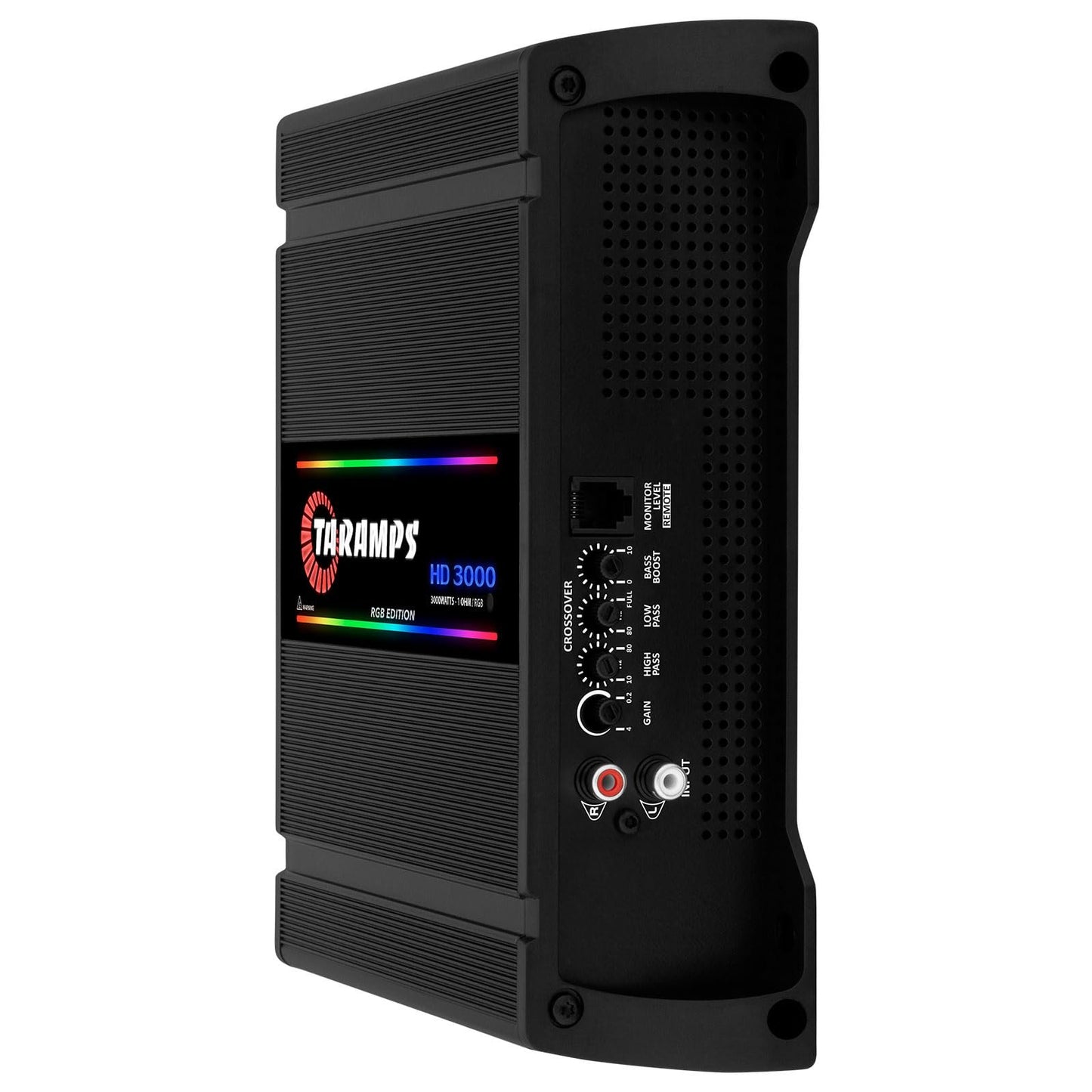 Taramps HD 3000 1 Ohm Black RGB 1 Channel Amplifier 3000 Watts RMS Digital, 108 RGB Effects, Crossover, Low/High Pass, Bass Boost, Car Audio System, Monoblock Full Range, LED Monitor Indicator, HD 3k