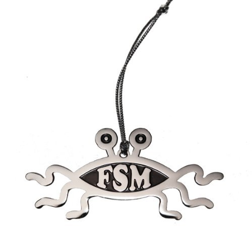 Flying Spaghetti Monster Metallic Hanging Ornament - Silver