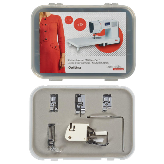 Bernette 6-Pieces Quilting Presser Foot Kit for B37 B38 Sewing Machines | Includes Walking Free Motion Patchwork Edgestitch Straight Stitch Feet | Quilting Embroidery Sewing Accessories Set