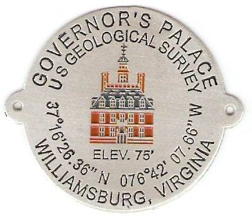 Governor's Palace - Williamsburg, Virginia - Benchmark - Hiking Stick Medallion