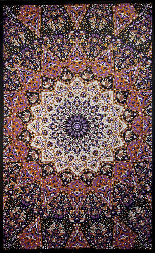 Sunshine Joy India Star Mandala Tapestry Tablecloth Beach Sheet 60x90 Inches