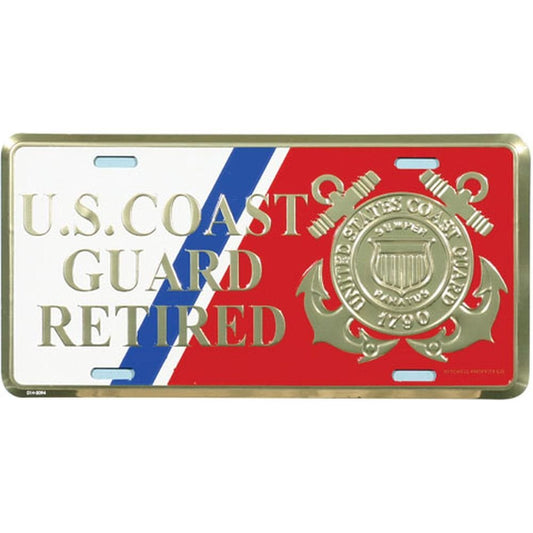 Honor Country US Coast Guard Retired License Plate