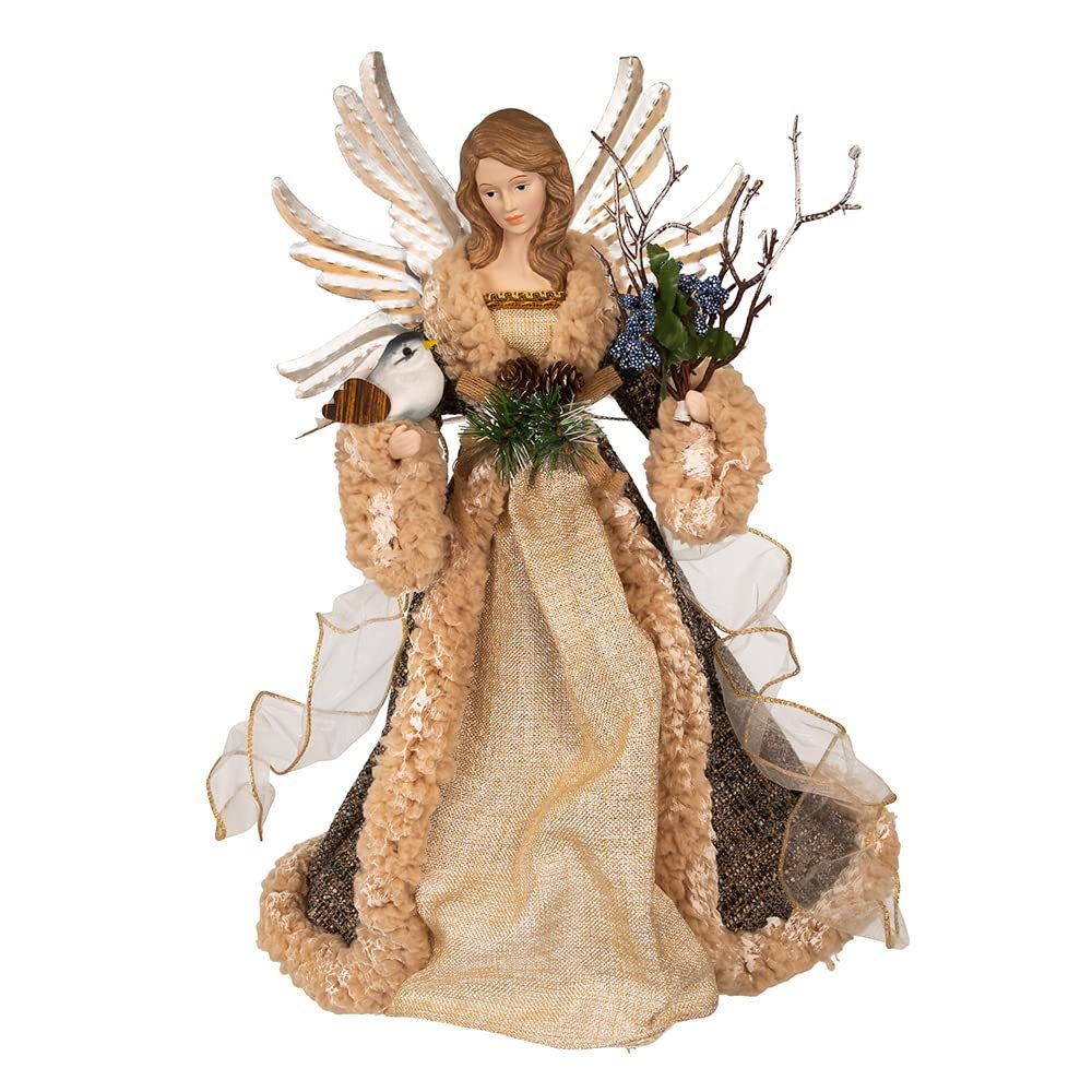 Kurt Adler 16-Inch Rustic Glam Angel Tree Top