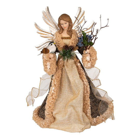 Kurt Adler 16-Inch Rustic Glam Angel Tree Top