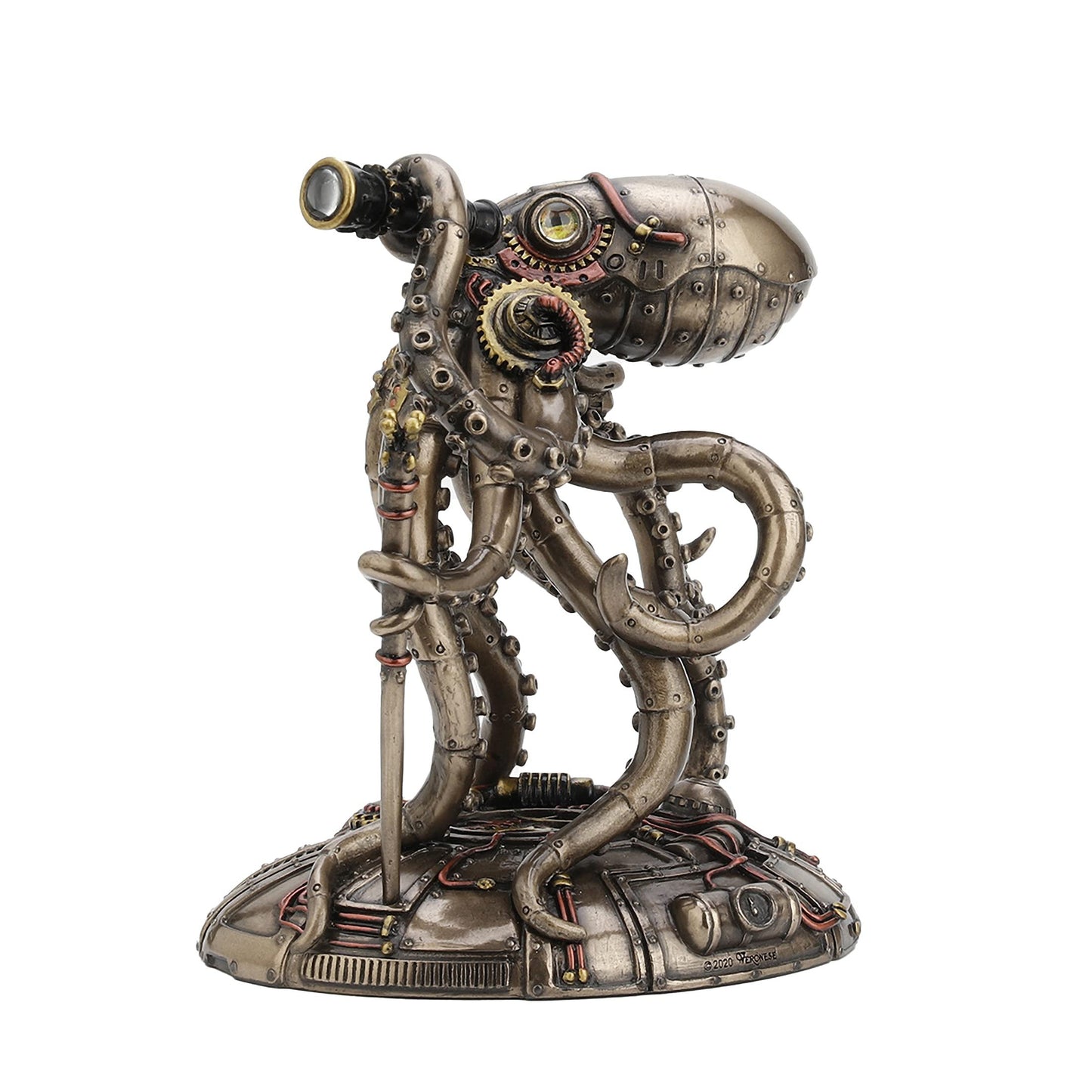 Veronese Design 6 3/4 Inch Tall Steampunk Space Alien Octopus Cold Cast Bronzed Resin Sculpture