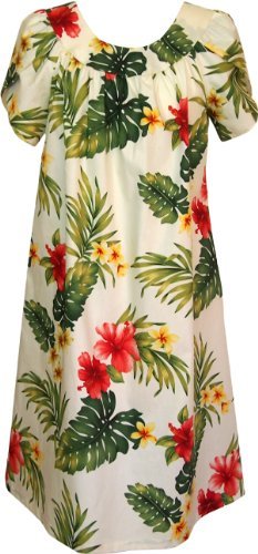 RJC Women's Tropical Summer Hibiscus Muumuu Dress
