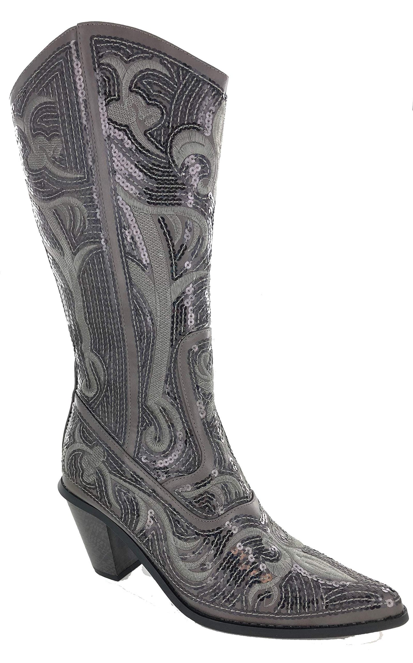 Helen's Heart Bling Boots LB-0290-12 (7, Silver)