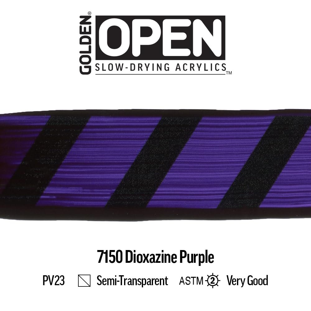 OPEN Slow-Drying Acrylics by GOLDEN, Violet and Blue, Professional Acrylic Paint