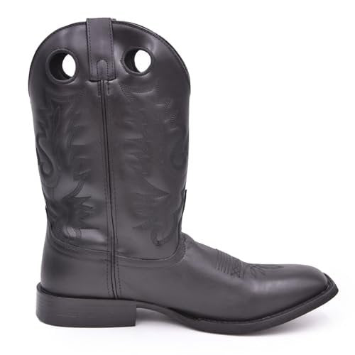 Smoky Mountain Men's Outlaw Western Boot Square Toe Black 10.5 EE US