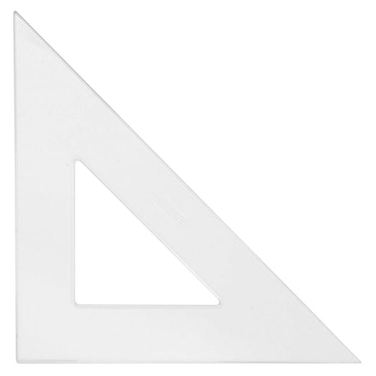 Westcott Student Grade Polystyrene Triangle, 45 and 90 Degrees, 12 Inches, Clear