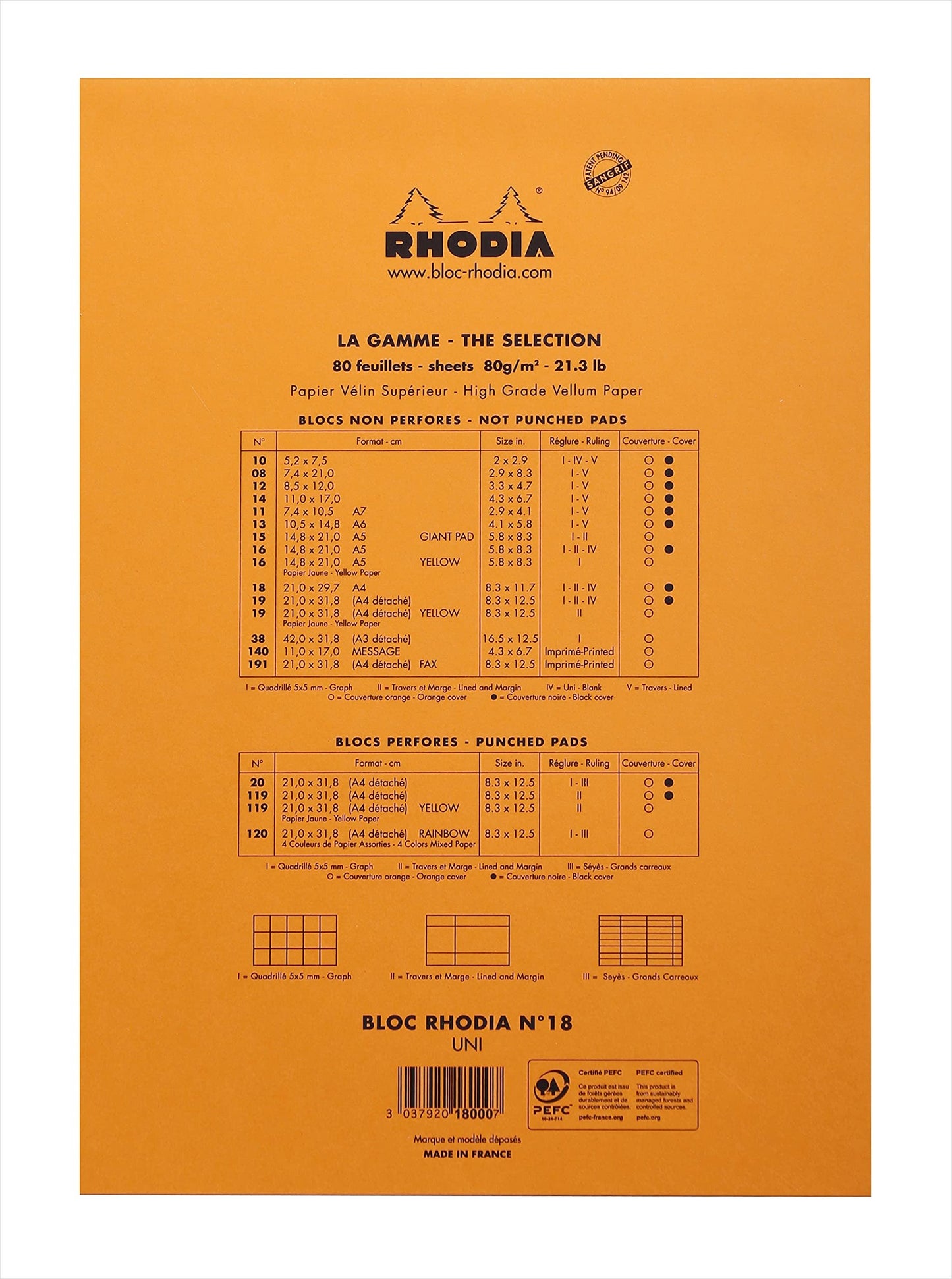 Rhodia A7 Head Stapled Pad