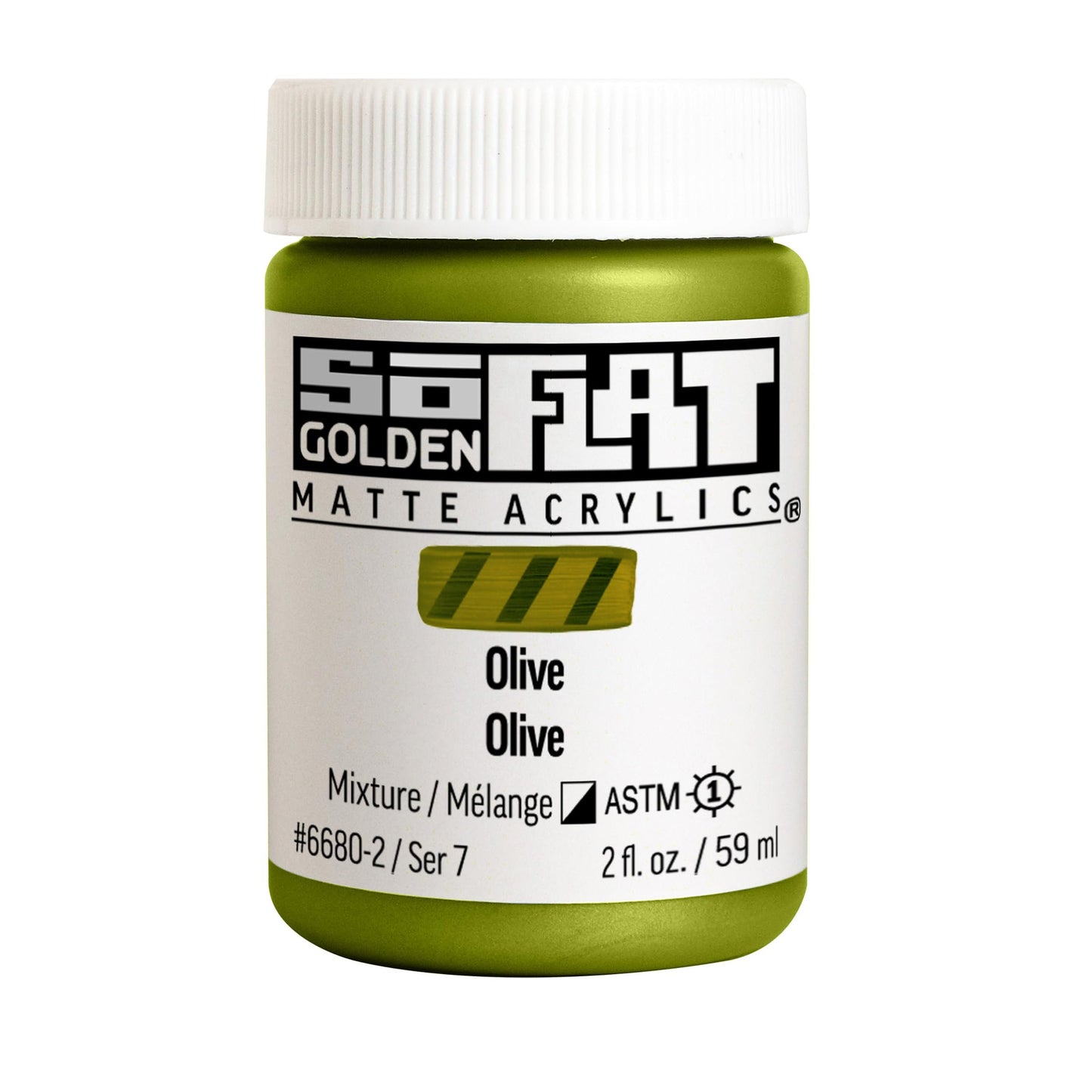 SoFlat Matte Acrylics by GOLDEN, Olive, 2 fl. oz. Jar, Professional Acrylic Paint, Semi-Opaque