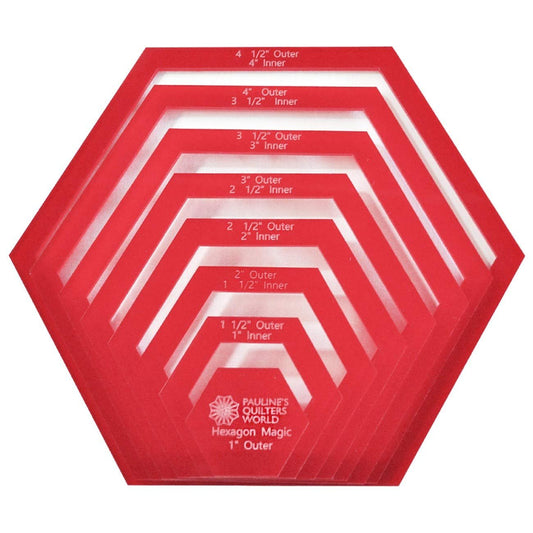 Pauline's Quilters World Hexagon Template