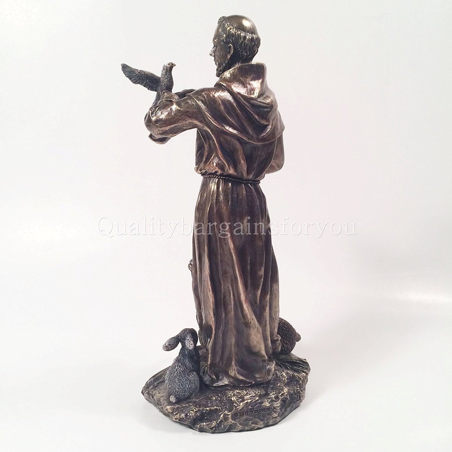 WU Saint Francis of Assisi Statue Sculpture (Cold Cast Bronze)