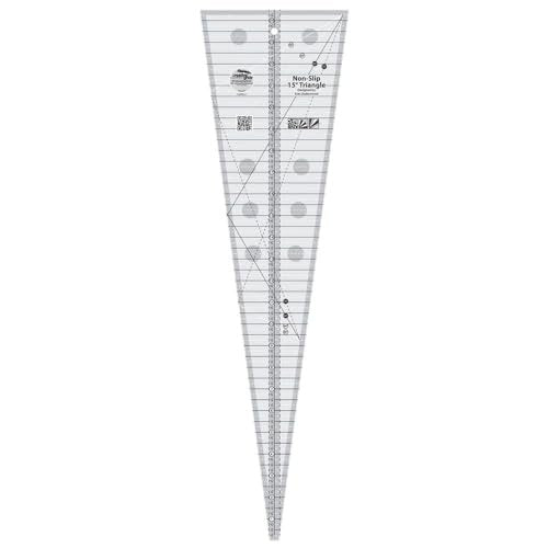 Creative Grids 15 Degree Triangle Quilt Ruler – CGREU1 – Made in USA, 7in x 24-1/2in, Non-Slip Grip Acrylic Quilting, Sewing, Crafting, Patchwork Ruler & Template