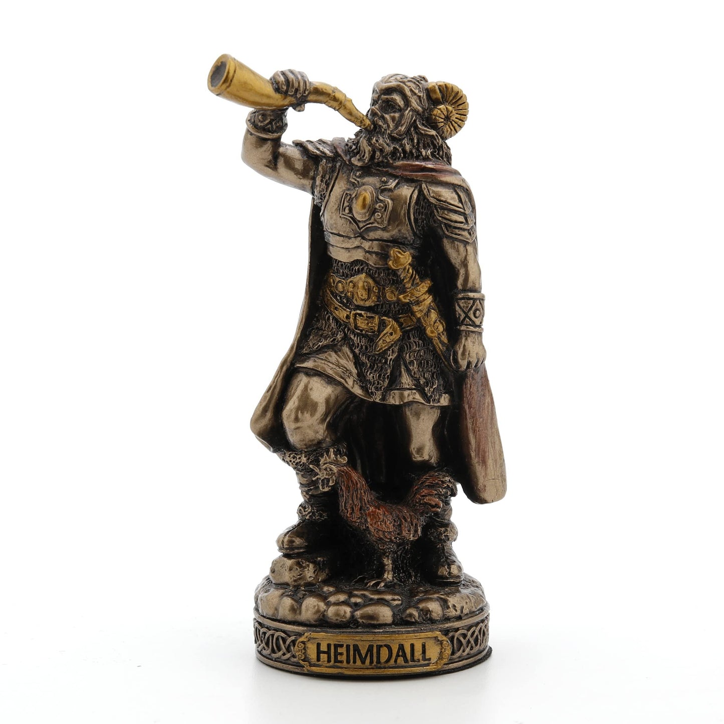 Veronese Design Heimdall The Norse Guardian of The Bifrost Hand Painted Bronze Finish Miniature Figurine