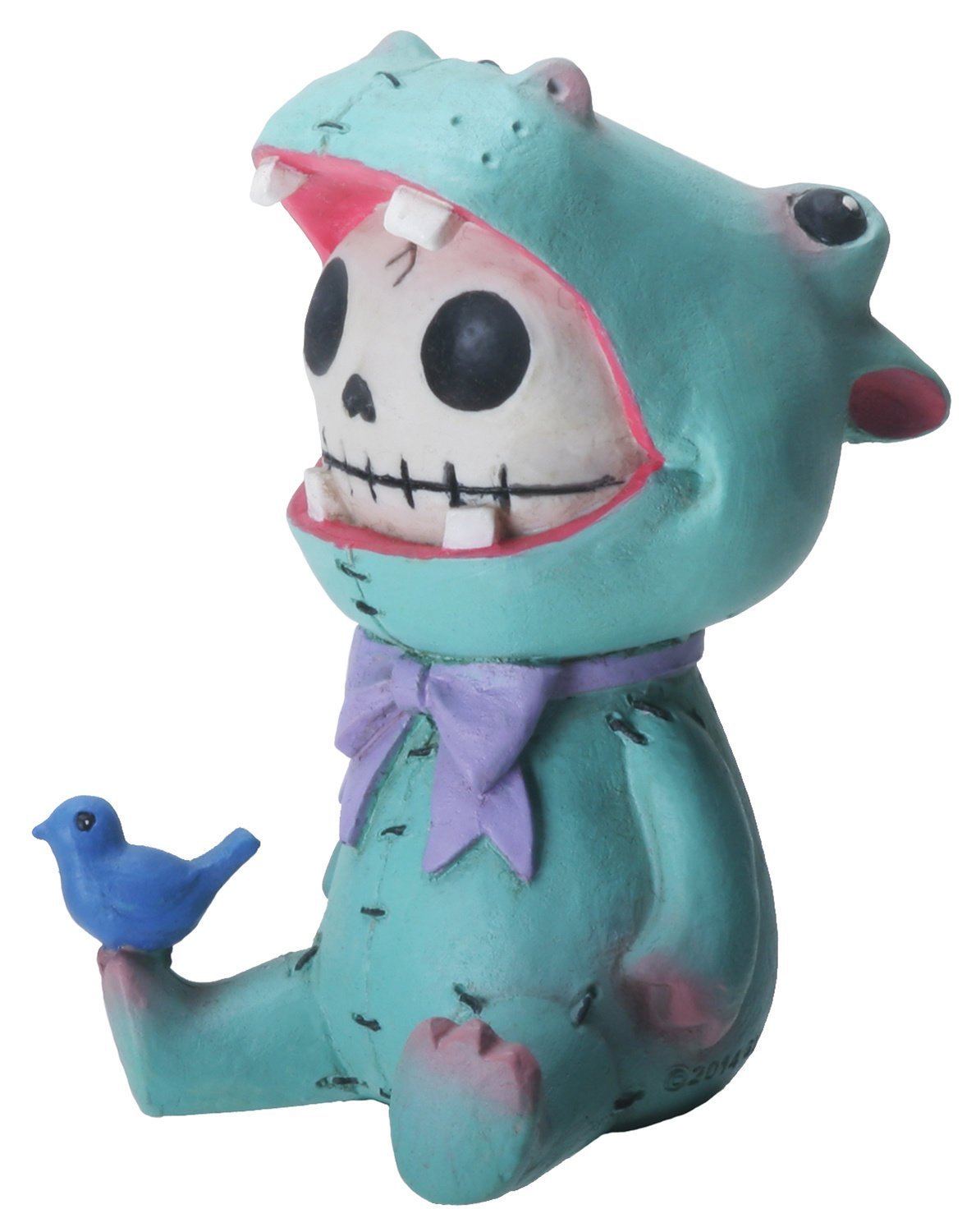 SUMMIT COLLECTION Furrybones Hippolito Signature Skeleton in Hippopotamus Costume with a Small Bird