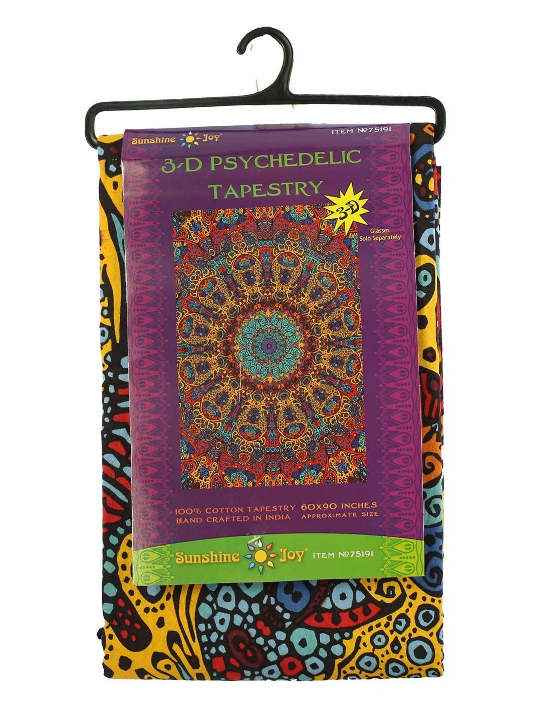 Sunshine Joy 3D Psychedelic Sunburst Tapestry Tablecloth Beach Sheet 60x90 Inches