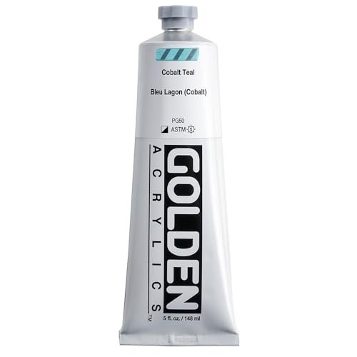 Heavy Body Acrylics by GOLDEN, Cobalt Teal, 5 fl. oz. Tube, Professional Acrylic Paint, Semi-Opaque