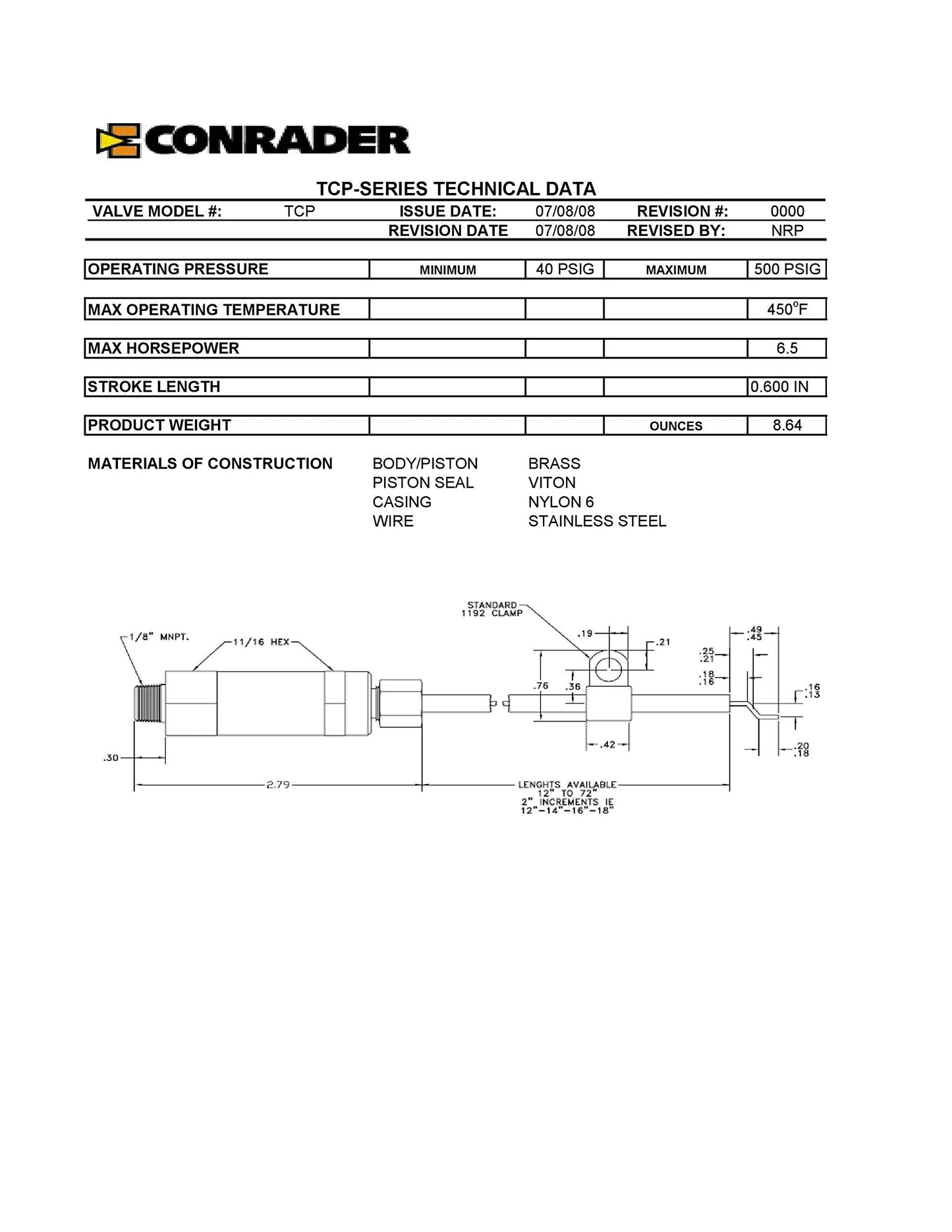 Throttle Control Cable BULLWHIP for Gas AIR COMPRESSORS Less Than 8HP