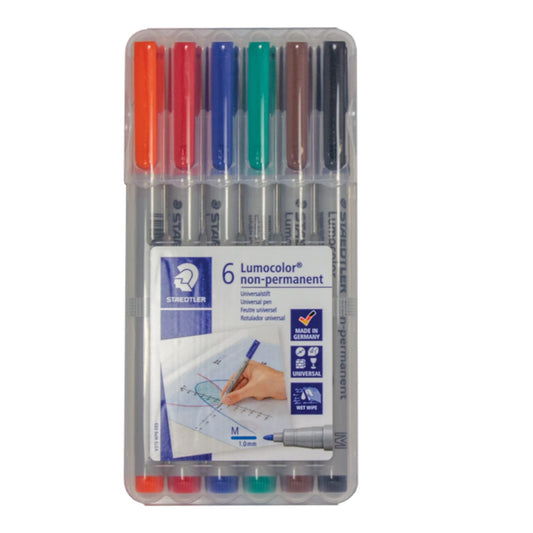 Chessex Role Playing Play Mat Marking Pen: (6 Pack) Staedtler Lumocolor Water Based Overhead Projection Markers