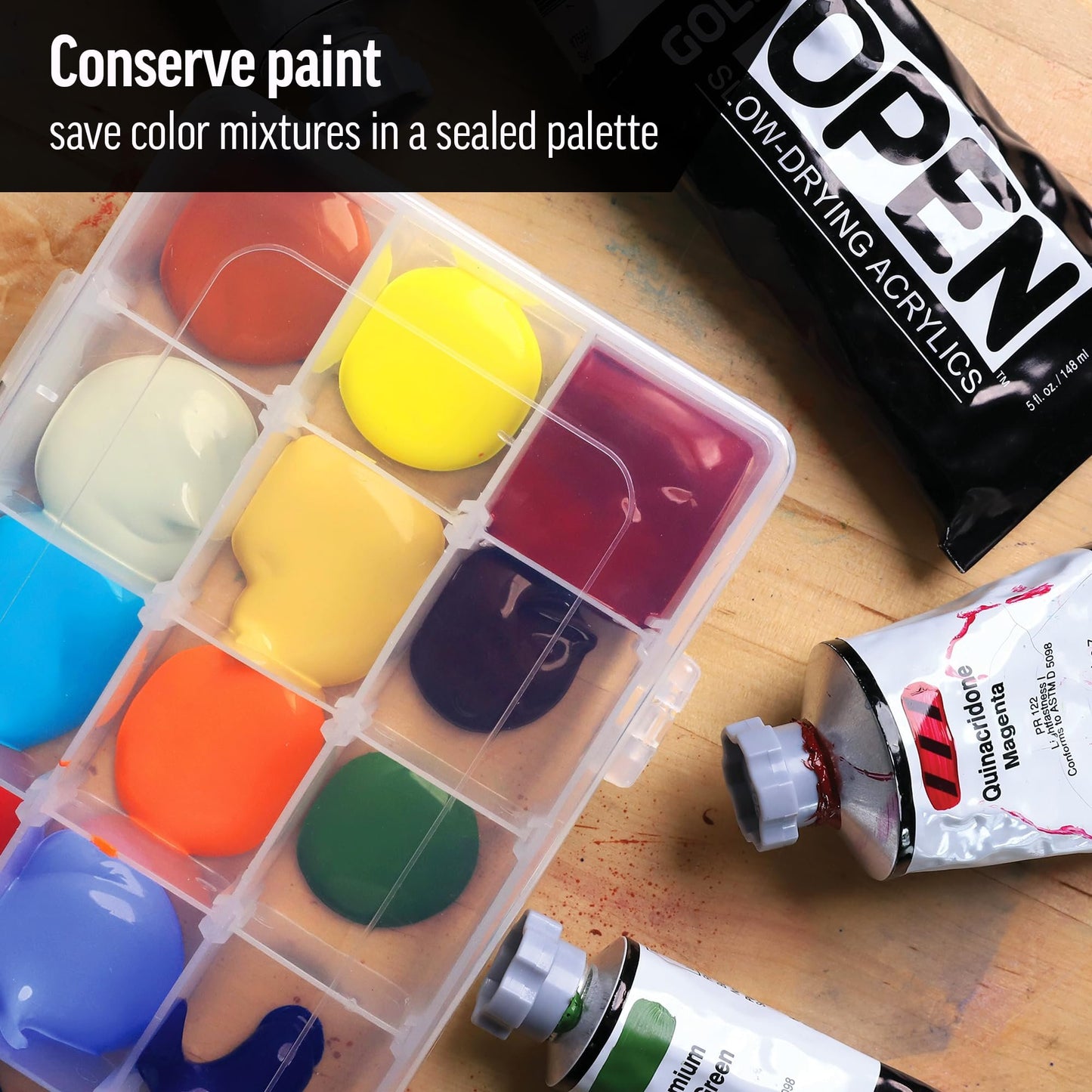 OPEN Slow-Drying Acrylics by GOLDEN, Titan Buff, 8 fl oz. Jar, Professional Acrylic Paint, Semi-Opaque