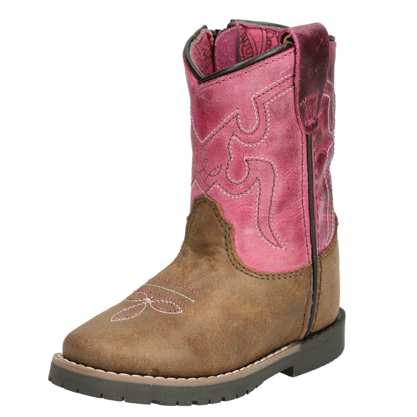 Smoky Mountain Women's Mesa Square Toe Pull On Brown Oil Distressed/Navy Crackle Boots